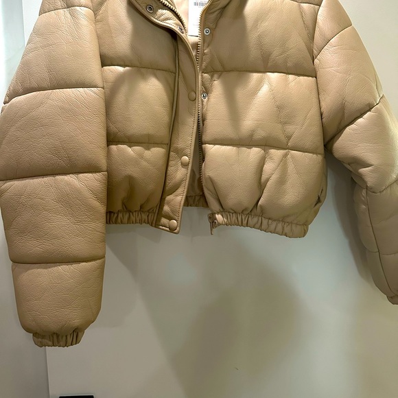 Zara Cropped Vegan Leather Puff Jacket 🤎 - Picture 5 of 6